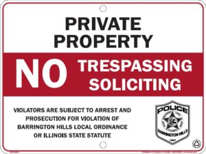 BHPD No Trespassing SIgn